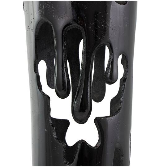 31" Black Aluminum Drip Vase with Melting Designed Body